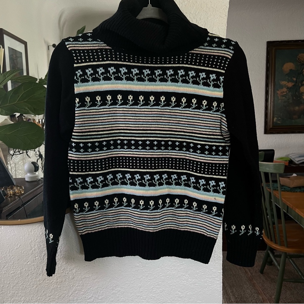 Vintage Darn Knit Turtleneck Sweater